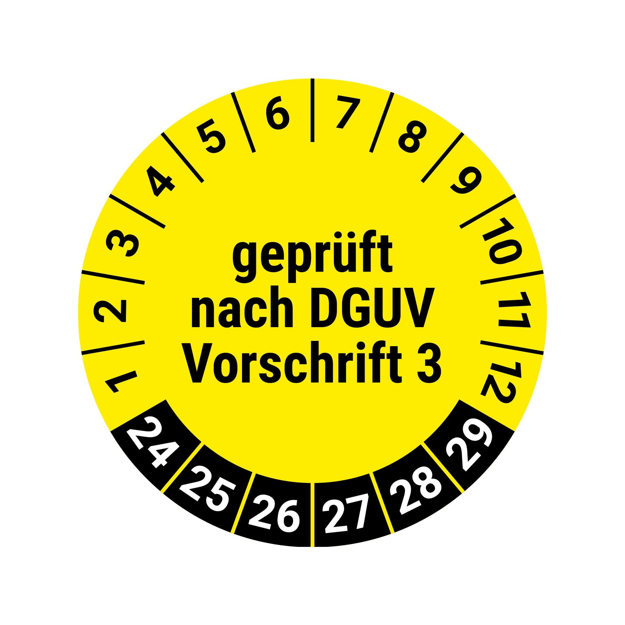 Prüfplakette DGUV Vorschrift 3
