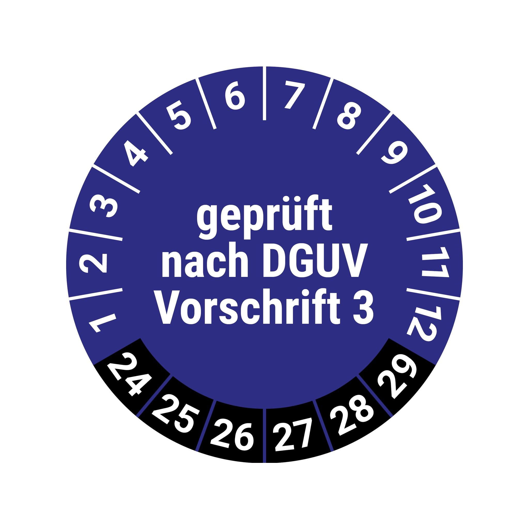 Prüfplakette DGUV Vorschrift 3