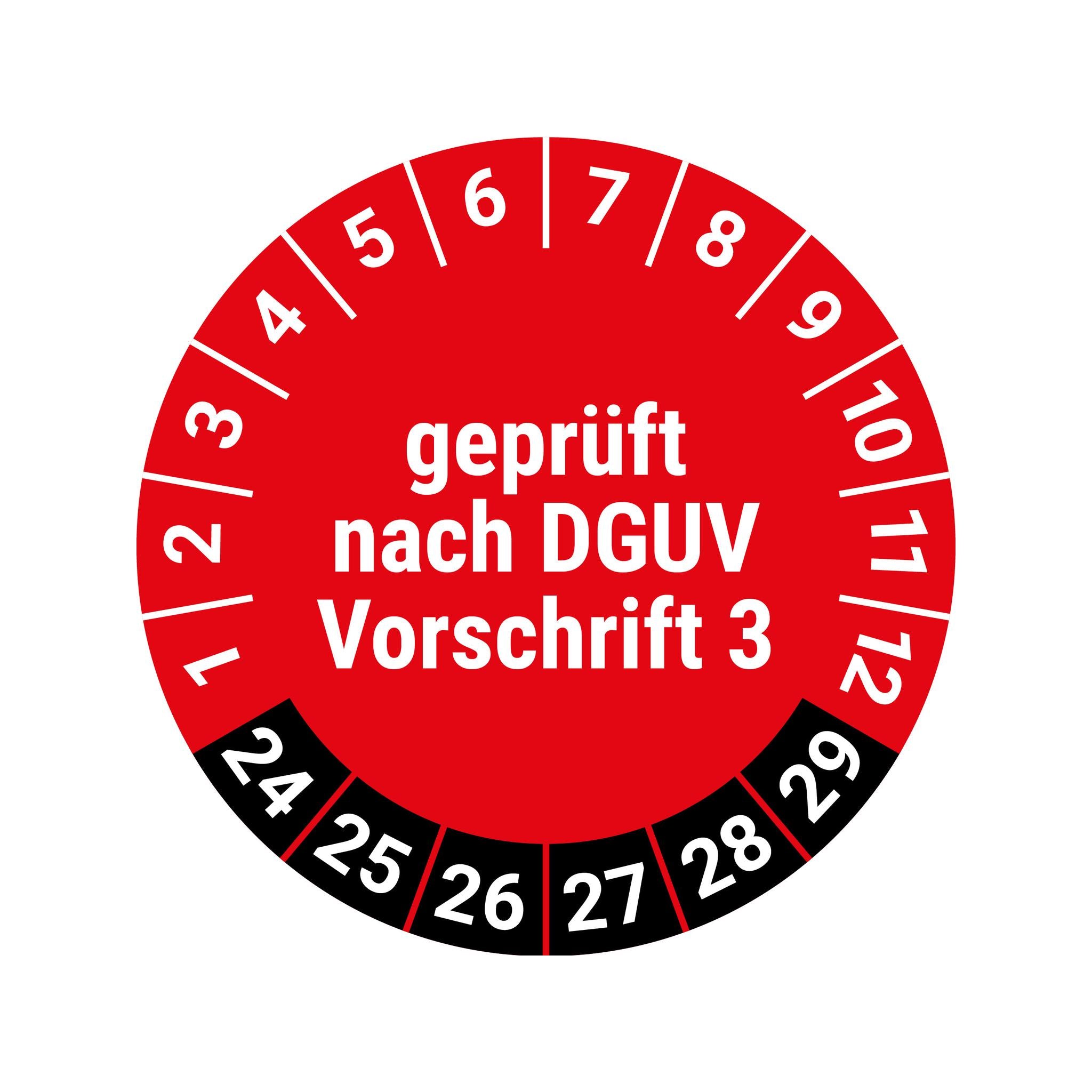 Prüfplakette DGUV Vorschrift 3